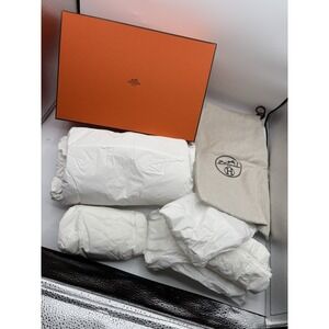 Hermes Authentic Orange Shoe Gift Box Stuffing Dustbag READ 12" X 8" X 5"